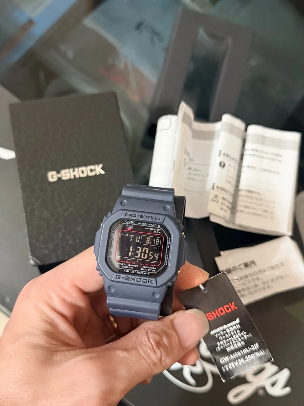 G-SHOCK multi band 6 Men's Digital Watch in Matte Blue - Durable Sport Style